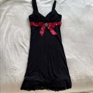 My Michelle Black Dress with Red Accents